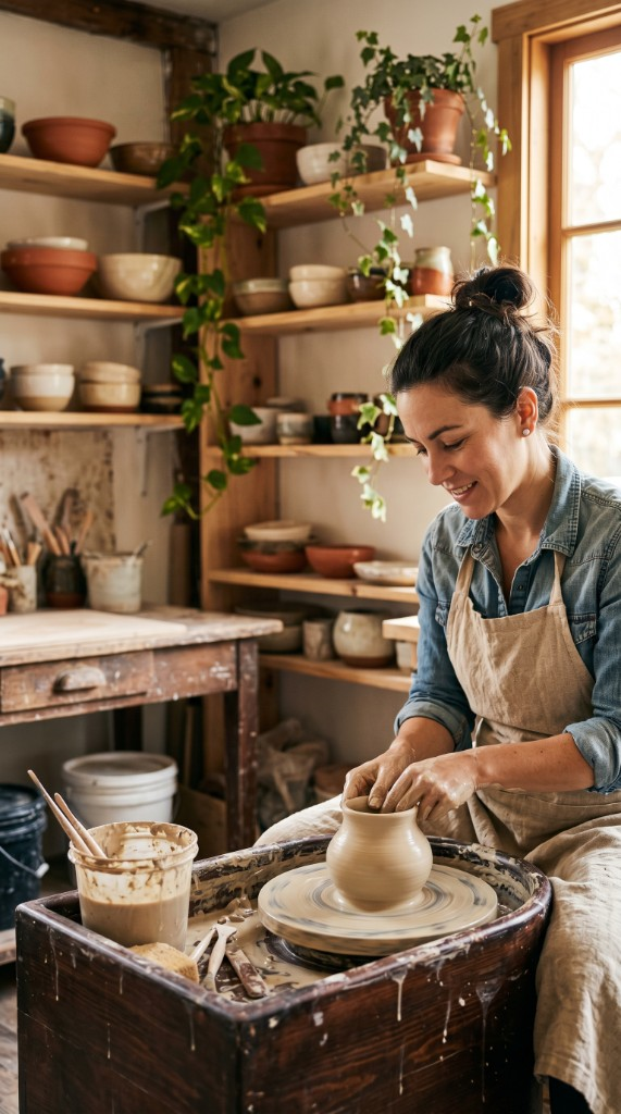An artisan working in a craft workshop